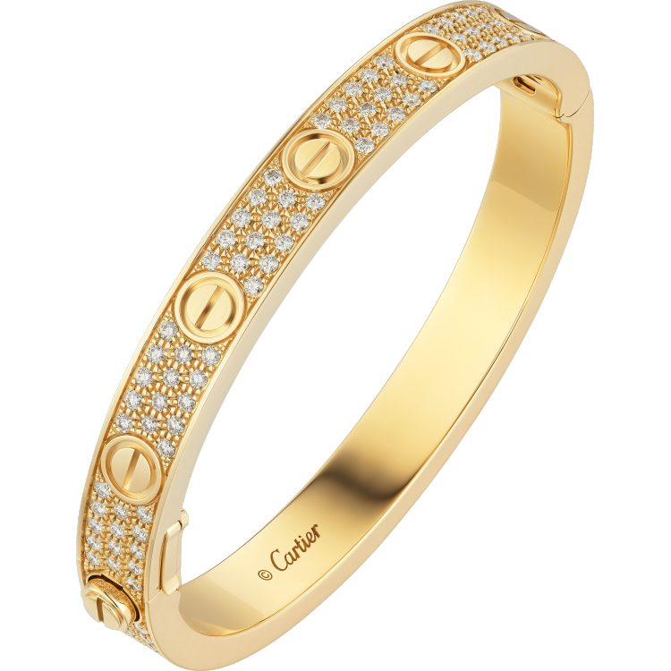 Pulsera LOVE empedrada en 3 líneas