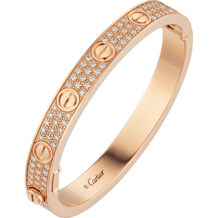 Pulsera LOVE empedrada en 3 líneas