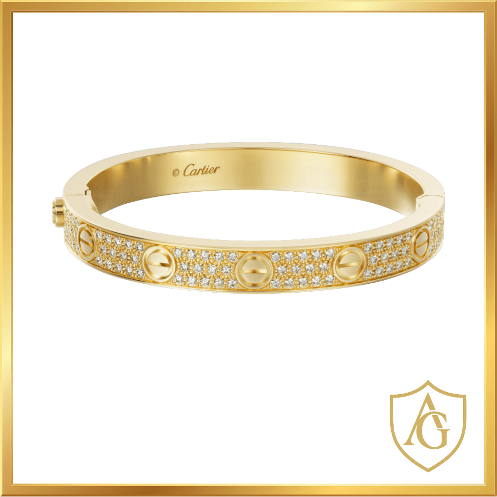 Pulsera LOVE empedrada en 3 líneas